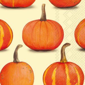 PUMPKIN PARTY CREAM GUEST TOWEL